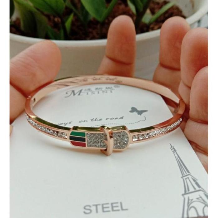 gelang wanita asli titanium / aksesoris wanita asli titanium