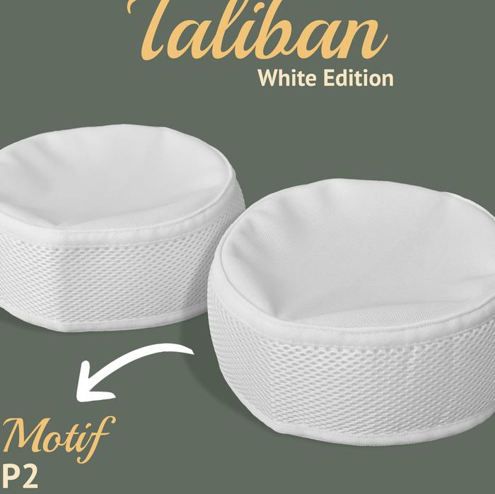 peci kopiah merk iqmal type taliban warna putih polos motif 3 dewasa