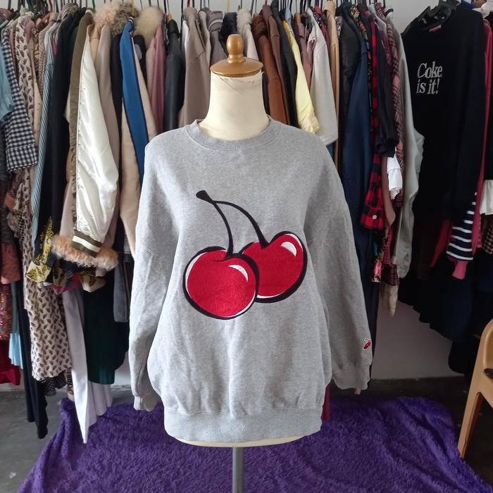 Grey Cherry Motive Sweater by Kirsh
