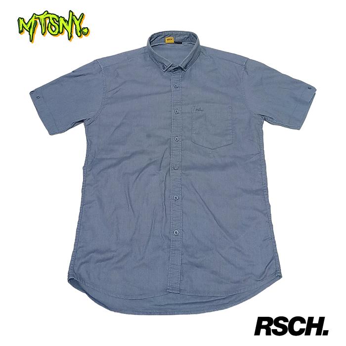 Kemeja Slim Fit Kasual Kerja Ouval Research Rsch Sch Lengan Pendek