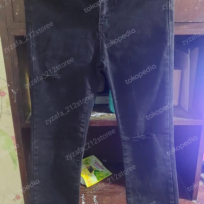 Celana panjang denim hitam (pl)
