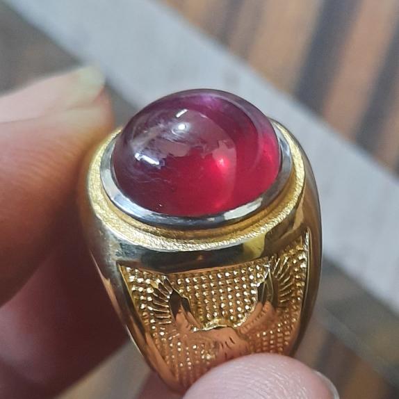 Aksesoris Pria Batu cincin Ruby