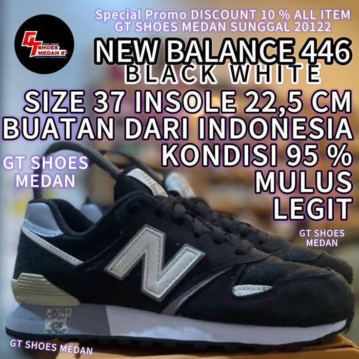 New Balance 446 black white size 37 insole 22,5 CM dari Indonesia