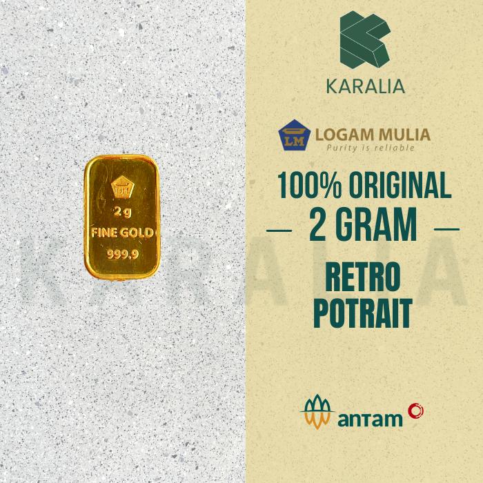 LOGAM MULIA LM ANTAM LM 2 GRAM RETRO BERDIRI/POTRAIT/VERTICAL