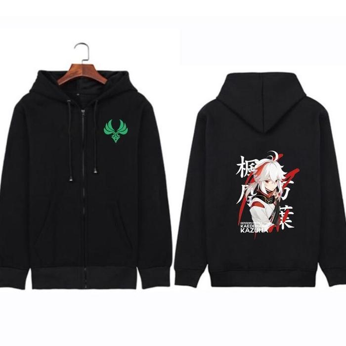TERBARU Jaket Jacket Resleting Hoodie Anime Hu Tao Kaedehara Kazuha
