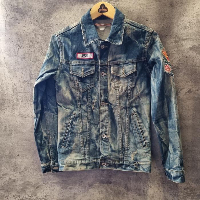 Black Barrett Acid Wash Denim Jacket (neil barrett)