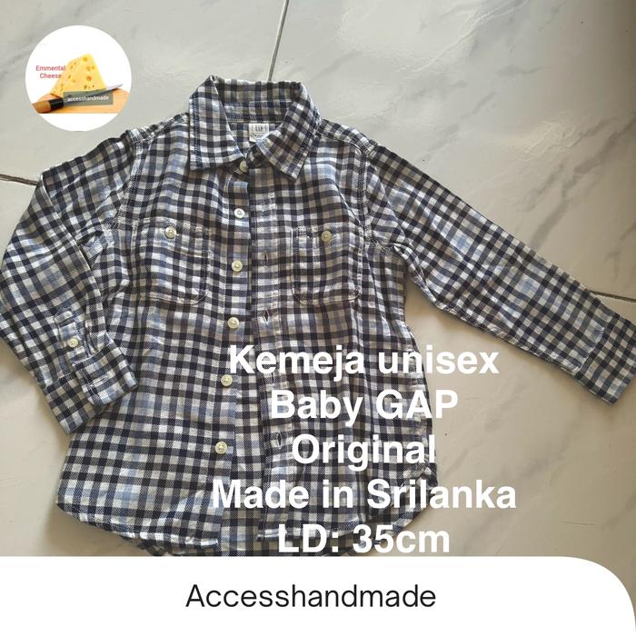 Kemeja lengan panjang anak laki perempuan UNIXSEX BABY GAP ORI 5y-8y