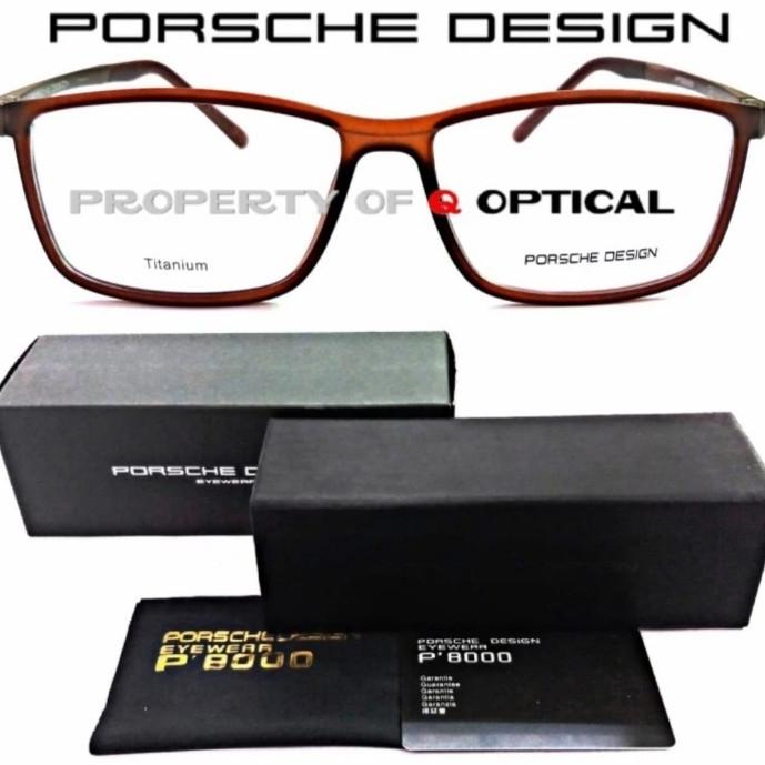 Kacamata Frame Pria Casual Model Porsche Design P8228_s59 Matte Brown