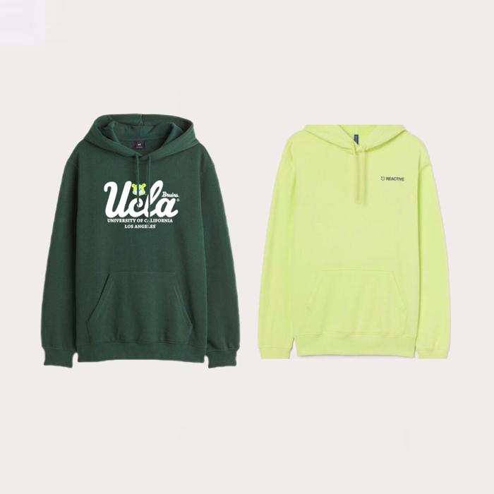 HNM FULL TAG NEW REACTIVE GREEN UCLA HOODIE SWEATER JACKET NEON