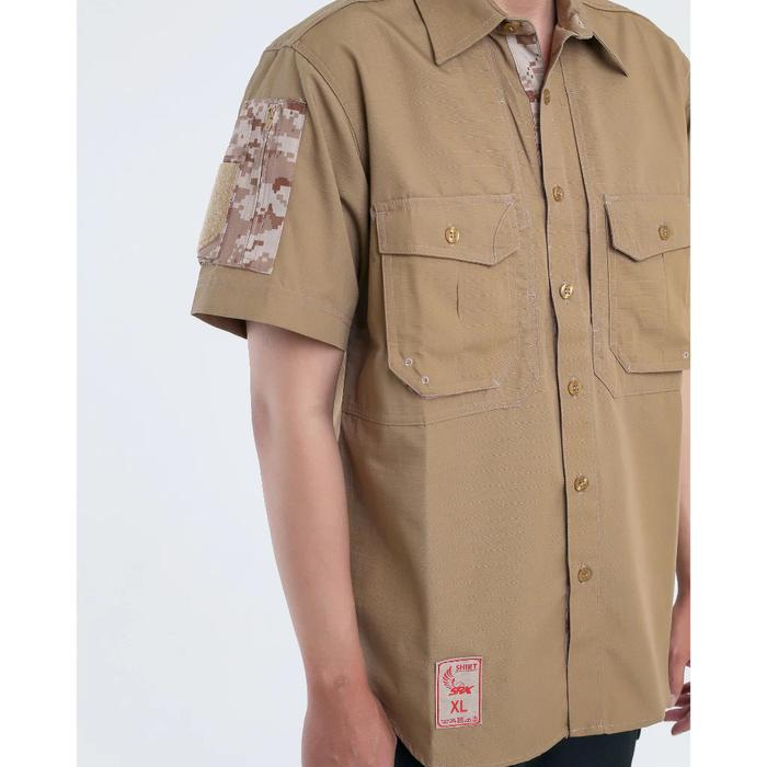 Kemeja PDL Taktikal Coklat Army Motif Camo Digital Coklat PT SRITEX