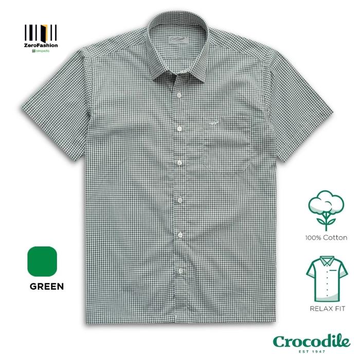 Crocodile Original Kemeja Lengan Pendek Pria Kotak-Kotak, GOTA 1045