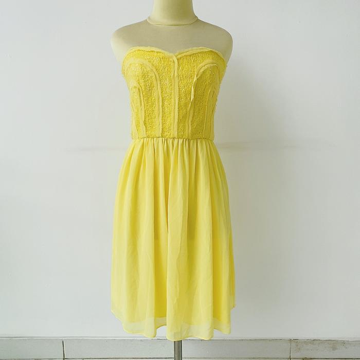 BCBG Maxazria party dress kuning preloved
