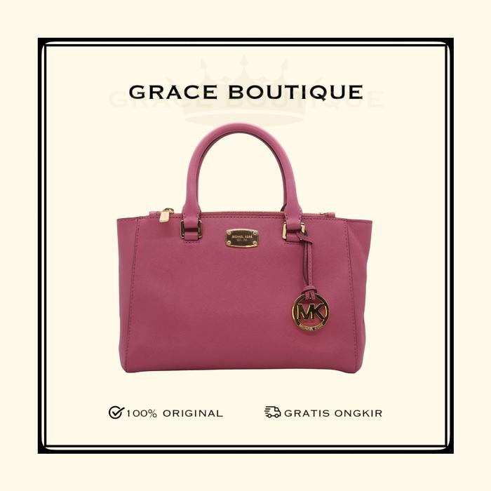 TAS WANITA BRANDED ORIGINAL - MK KELLEN DUSTY PINK SAFFIANO LETHER