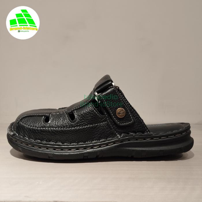 Original Camel Active Sandal Sepatu Pria Kingsley Kulit Asli Black