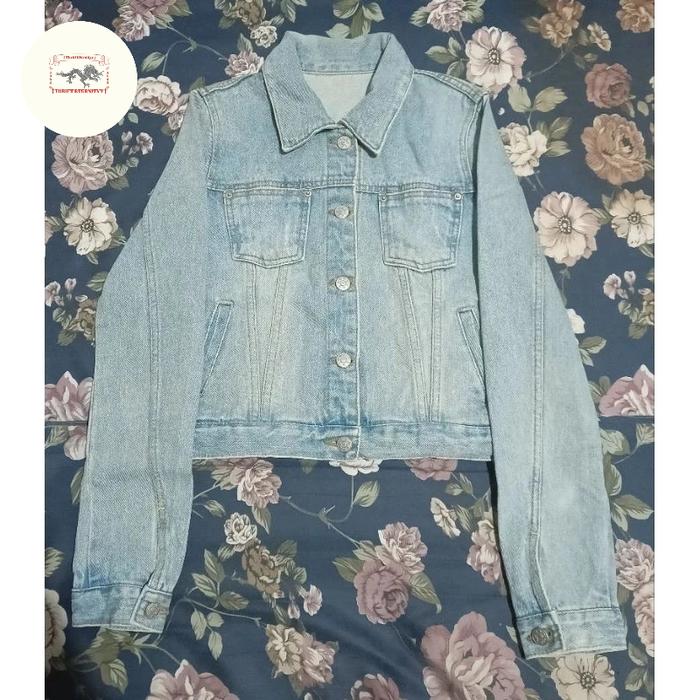 Jaket Crop Jeans Wanita Second