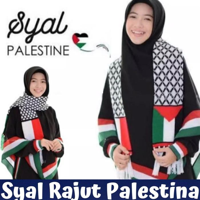 BISA COD Syal palestina indonesia rajut wool Sorban Free Palestine