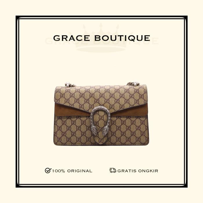 TAS WANITA BRANDED ORIGINAL - GC DIONYSUS GG SUPREME BROWN SMALL