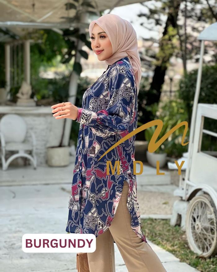 125-5 MDLY Baju kemeja atasan wanita Zahira tunik by Mdly