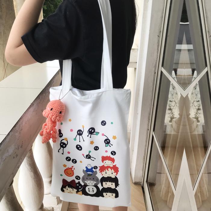Totebag Ghibli Totoro Ponyo Soot Sprites