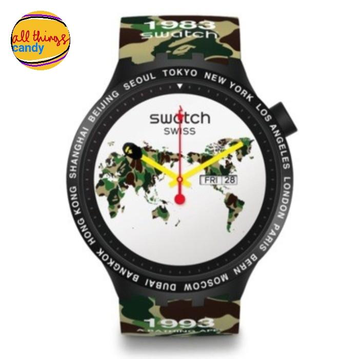 Ready Stock Jam Tangan Swatch x Bathing Ape Limited Edition