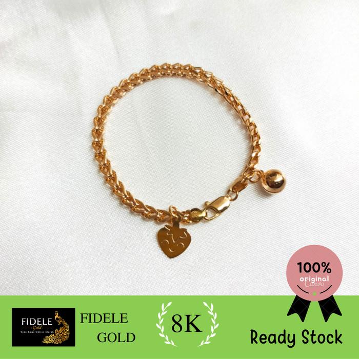 Gelang anak stoberi emas fashion 375 gelang strawberry