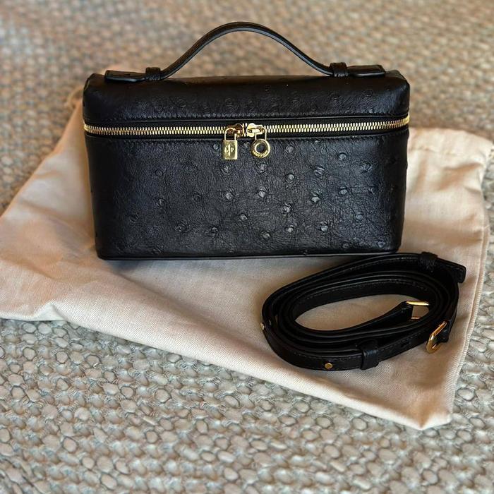 Coming BNIB Loro Piana LP19 Extra Pocket Ostrich Black GHW