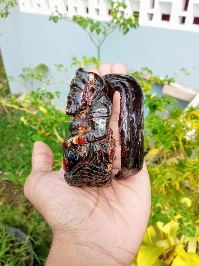 MJ-Gelang Akar Bahar Merah Asli JUMBO Ukir Mbah Semar