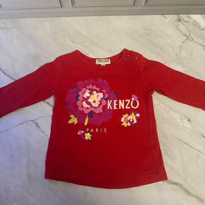 Kaos kenzo anak bayi authentic lengan panjang merah - 9 bulan keatas