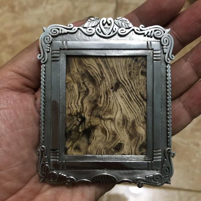 Natural Batu Fosil Kayu Liontin dan Pigura Motif Abstrak Orang