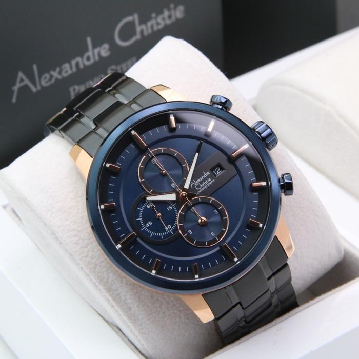 Jam Tangan Pria AC Alexandre Christie 6323 Original - Black Rose Blue