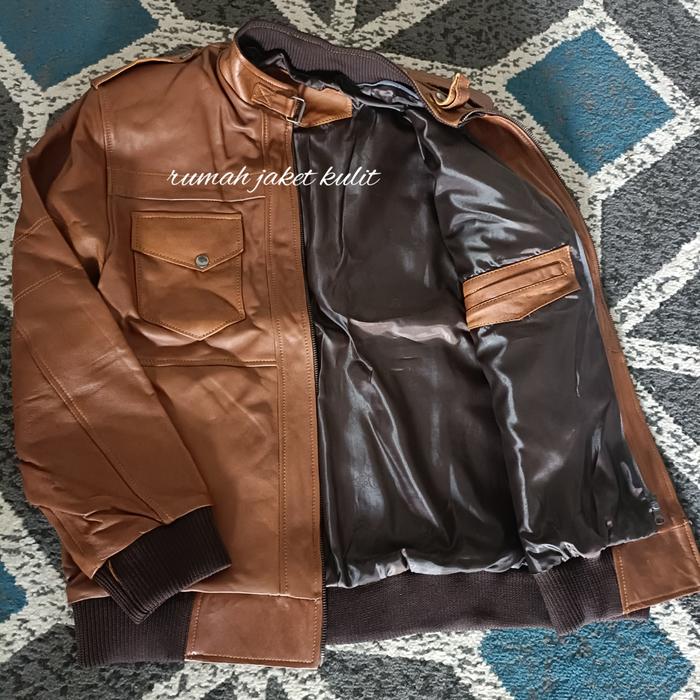 jaket kulit asli pria original dari kulit domba super - elco