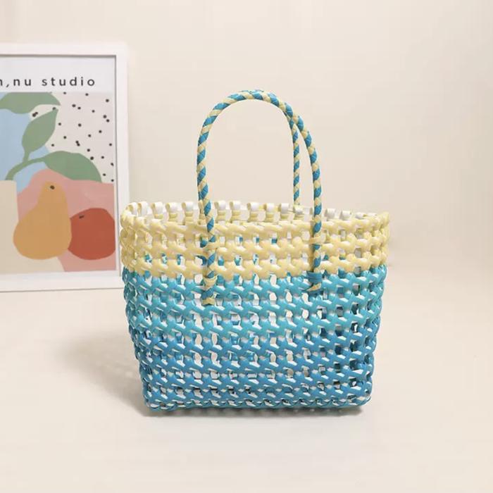 Tas anyaman plastik dengan inner fabric - agacia color 001
