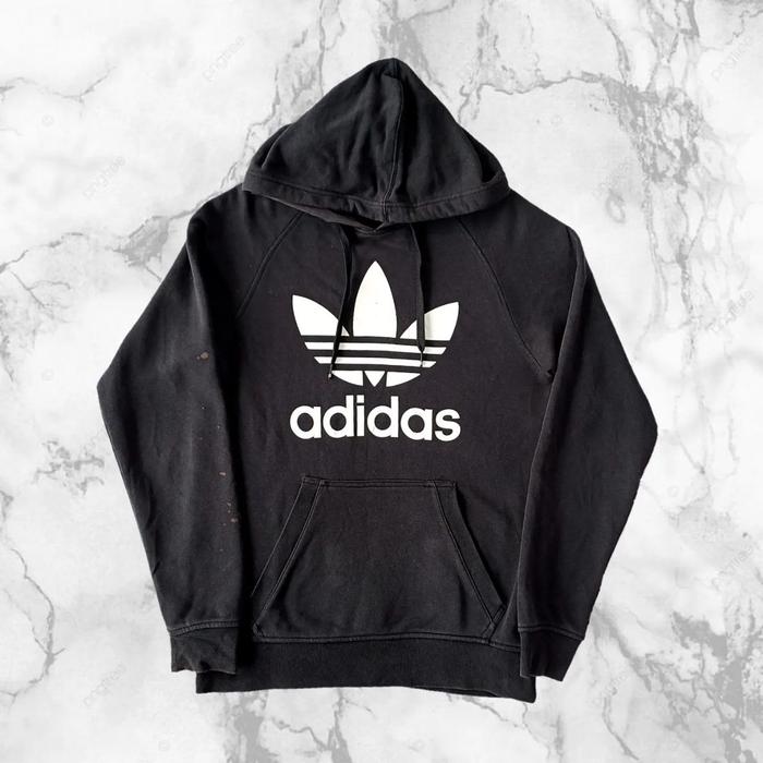 HOODIE ADIDAS TREFOIL LOGO, SIZE M (SECOND BRANDED) HITAM, HD0060