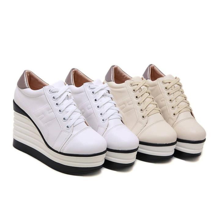 SEPATU SNEAKERS WANITA WEDGES BOOT AJ17 SNEAKER HAK TINGGI 7cm FASHION