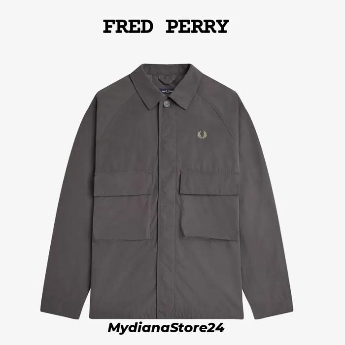 FRED PERRY - FRED PERRY UTILITY OVERSHIRT - GUNMETAL