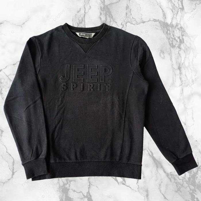 CREWNECK JEEP SPIRIT, HITAM, ORIGINAL SIZE M-L (SECOND BRANDED) CN0147