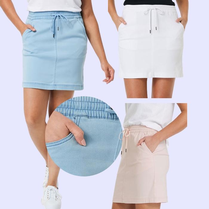 ANKO07 KNIT DENIM SKIRT