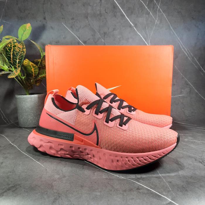 Sepatu Nike React Infinity Run Flyknit Men Bright Melon Black-Ember [CD4371 800]