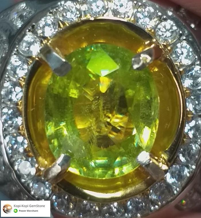 Cincin Sphene Rainbow Luster Memo MRI Natural & Murah (Perak)