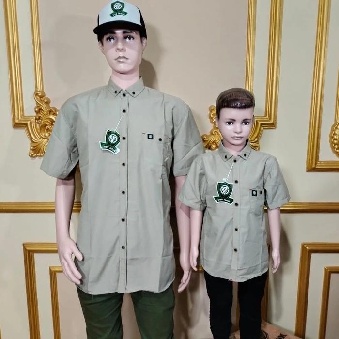 GERALD- BAJU KOKO KURTA KEMEJA COUPLE ANAK BAPAK JUMBO HIJAU IJO LUMUT