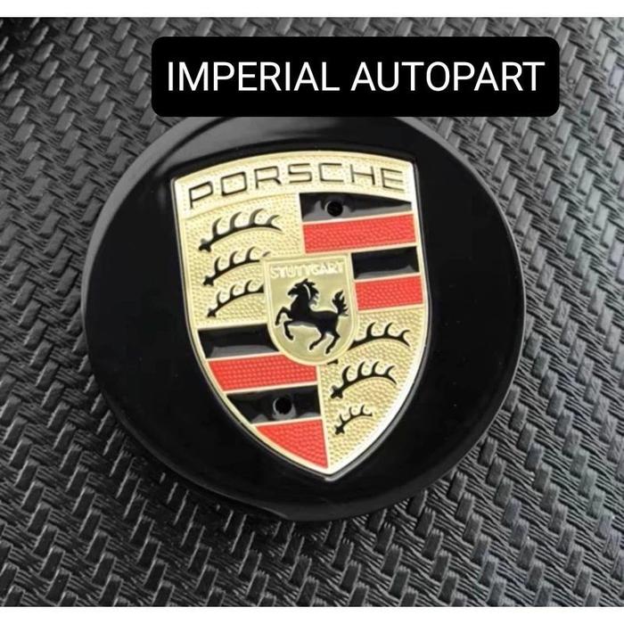 Dop Roda Velg Emblem Porsche Dop Roda - Black, 65mm