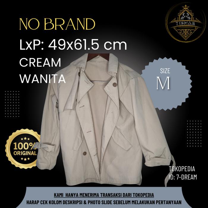 No Brand | Blazer | Wanita | Cream | S-24.002 | Preloved | Thrifting | Secondhand
