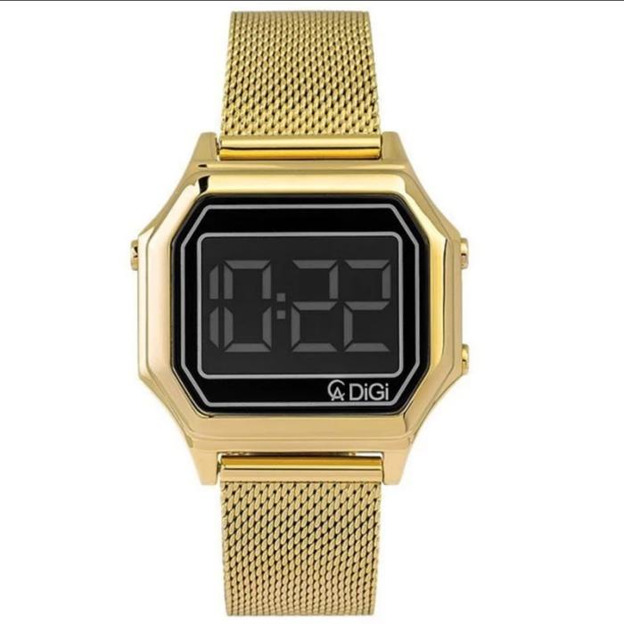 Jam tangan Alexandre christie 9222 tali pasir digital kotak wanita ori