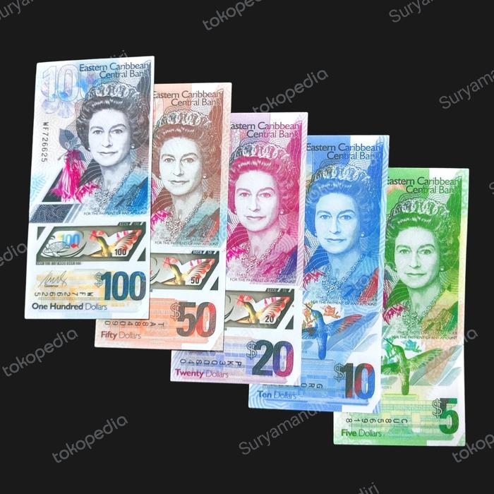 Set Uang Dollar Kep Karibia Eastern Caribbean (2019~) Souvenir Replika