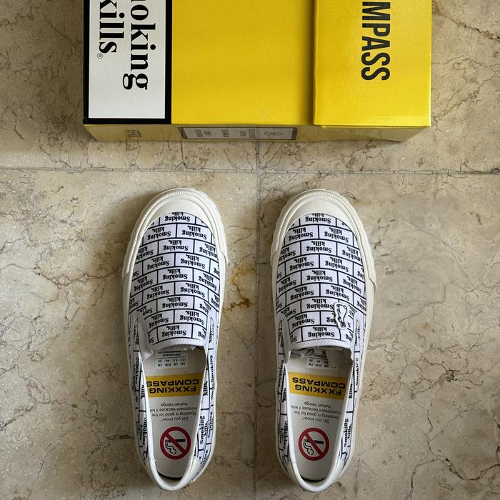 Sepatu Compass Fr2 fxxking rabbits Slip On White Limited not Vans Samba