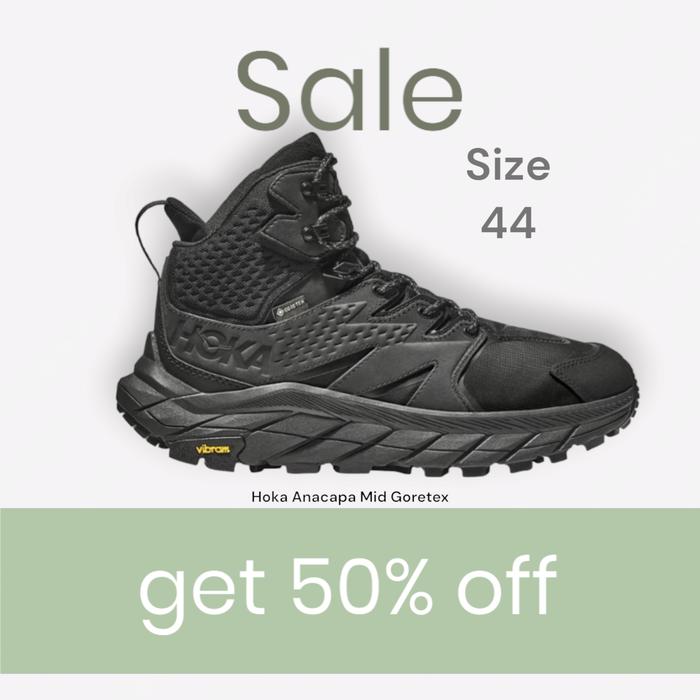 Sepatu Pria HOKA Anacapa Mid Goretex 'Full Black Casual Shoes