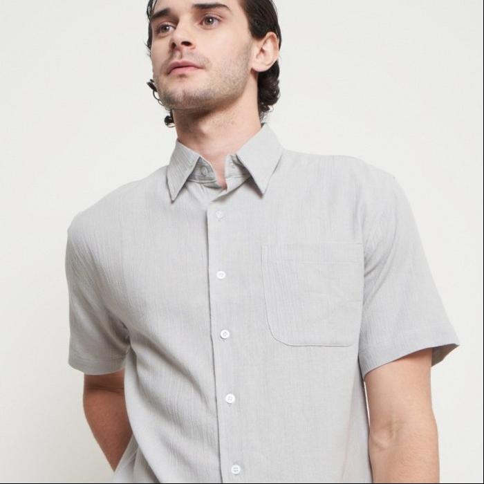 Kemeja Pendek Linen Pria Gray Lucido by FTL