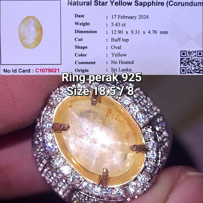 Batu yellow sapphire star ceylon safir srilanka yakut kuningBODY GLASS