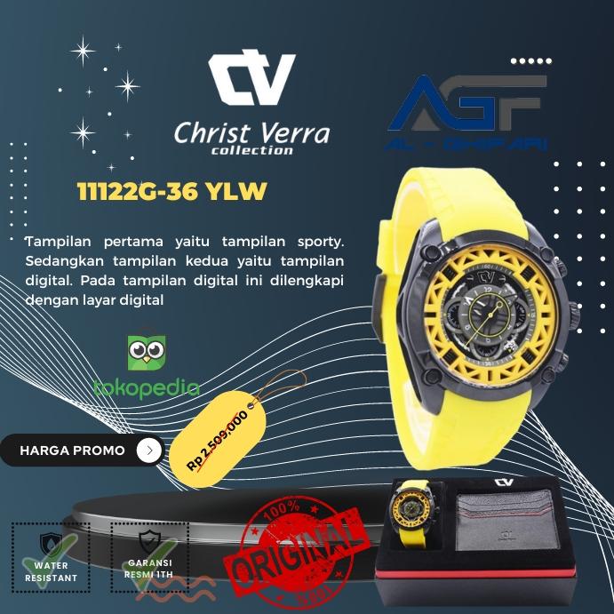 Jam tangan pria Christ Verra CV C 11122G-36 YLW original