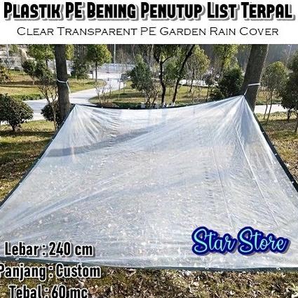 Plastik Bening Tebal Penutup Atap Barang Tanaman Penahan Hujan Meteran